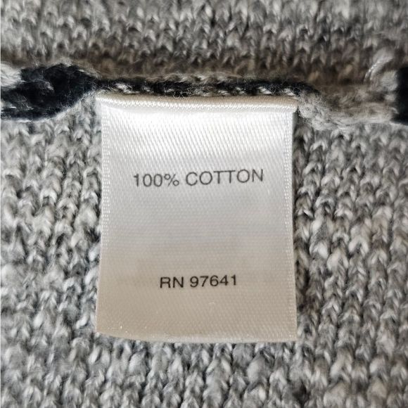 J Jill Black/Gray Houndstooth Cotton Sweater Sz Small Petite Career Coastal - Picture 10 of 12